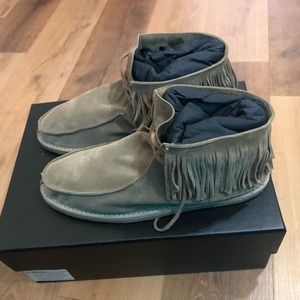 Saint Laurent Suede Nino Fringed Boots